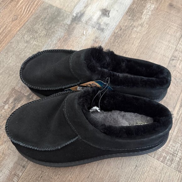 Men's dluxe by dearfoams Lith Slide Slippers Black 7 - Picture 8 of 9